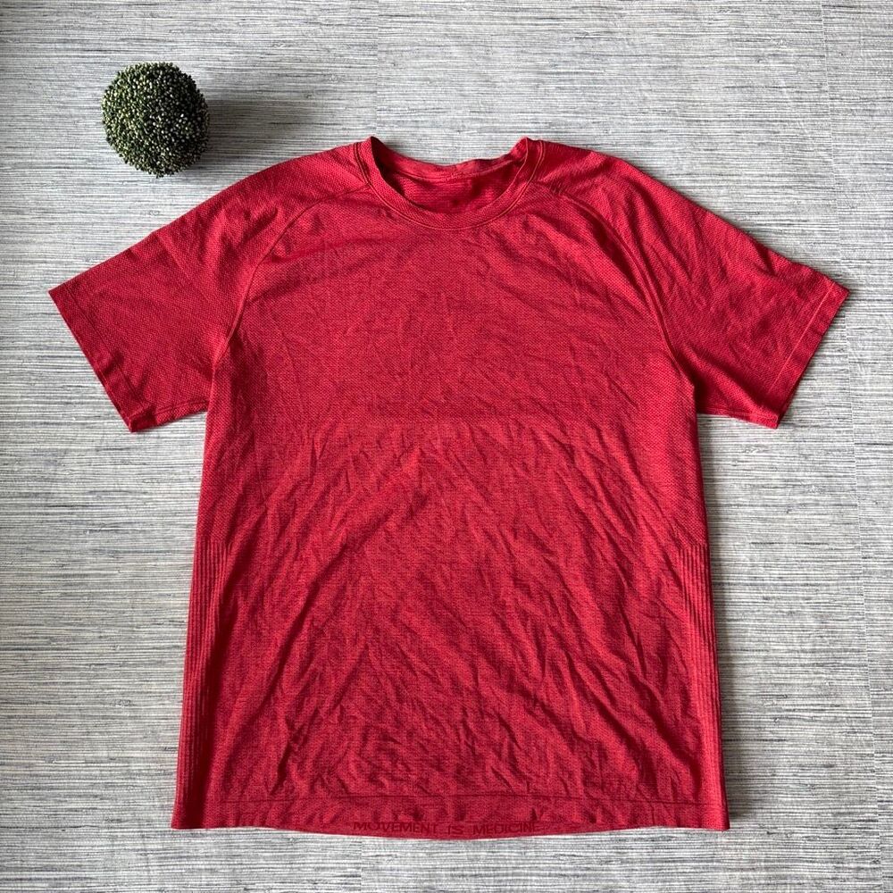 Lululemon Metal Vent Tech Short Sleeve Shirt Red Size XL